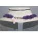 6 Line Real Purple Amethyst Gemstone Diamond Cut Drop Beads String Necklace